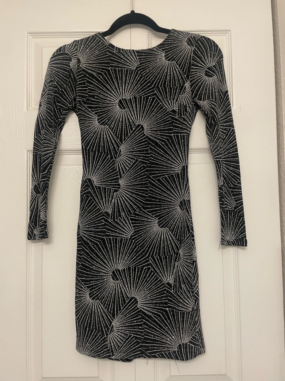 Charlotte Russe Black Dress with Silver Starburst Pattern
